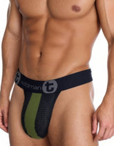 Jockstrap WildmanT Monster Cock en caoutchouc/coton Army